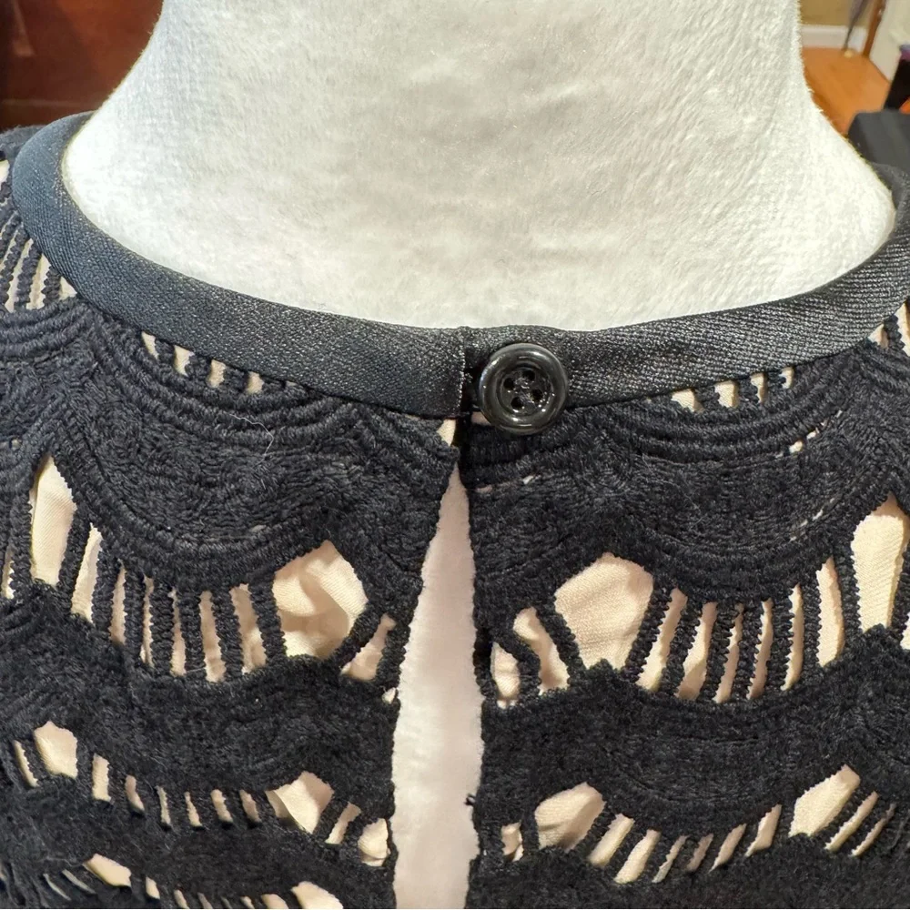 Kate Spade Black Scalloped Lace Blouse size 8